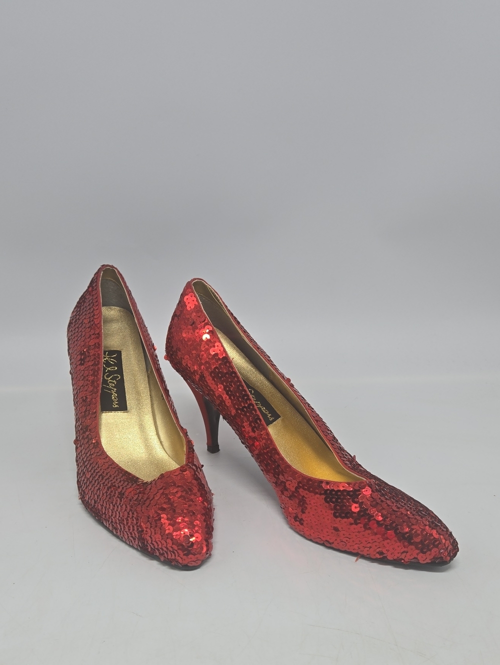 Red Sequin Heels Pumps 9.5